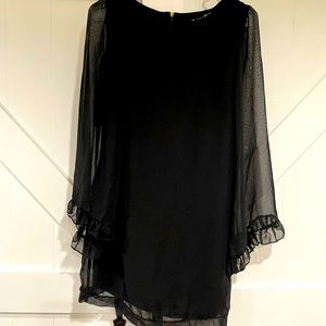 Vanity black long sleeve shear shift dress. NWT. Size small